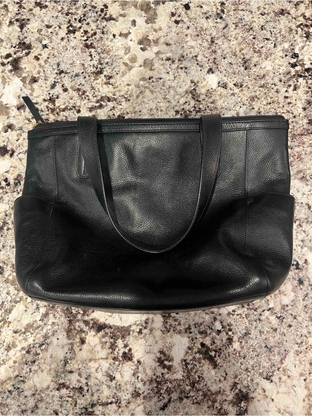 Fossil Black Leather Tote - Picture 2 of 5